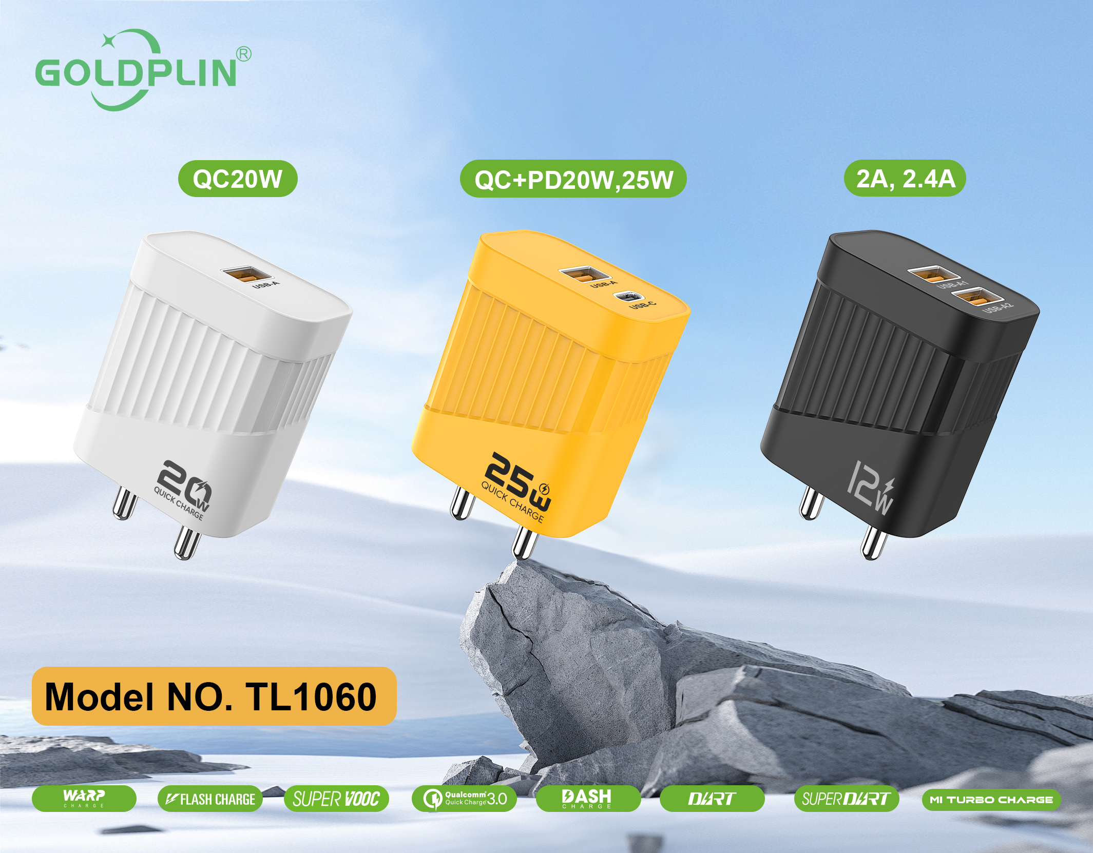 TL1060 BIS PIN Super Fast Phone Charger Full protocol 2A.2.4A/QC+PD/QC 12W/20W/25W/30W, Custom phone chargers factory