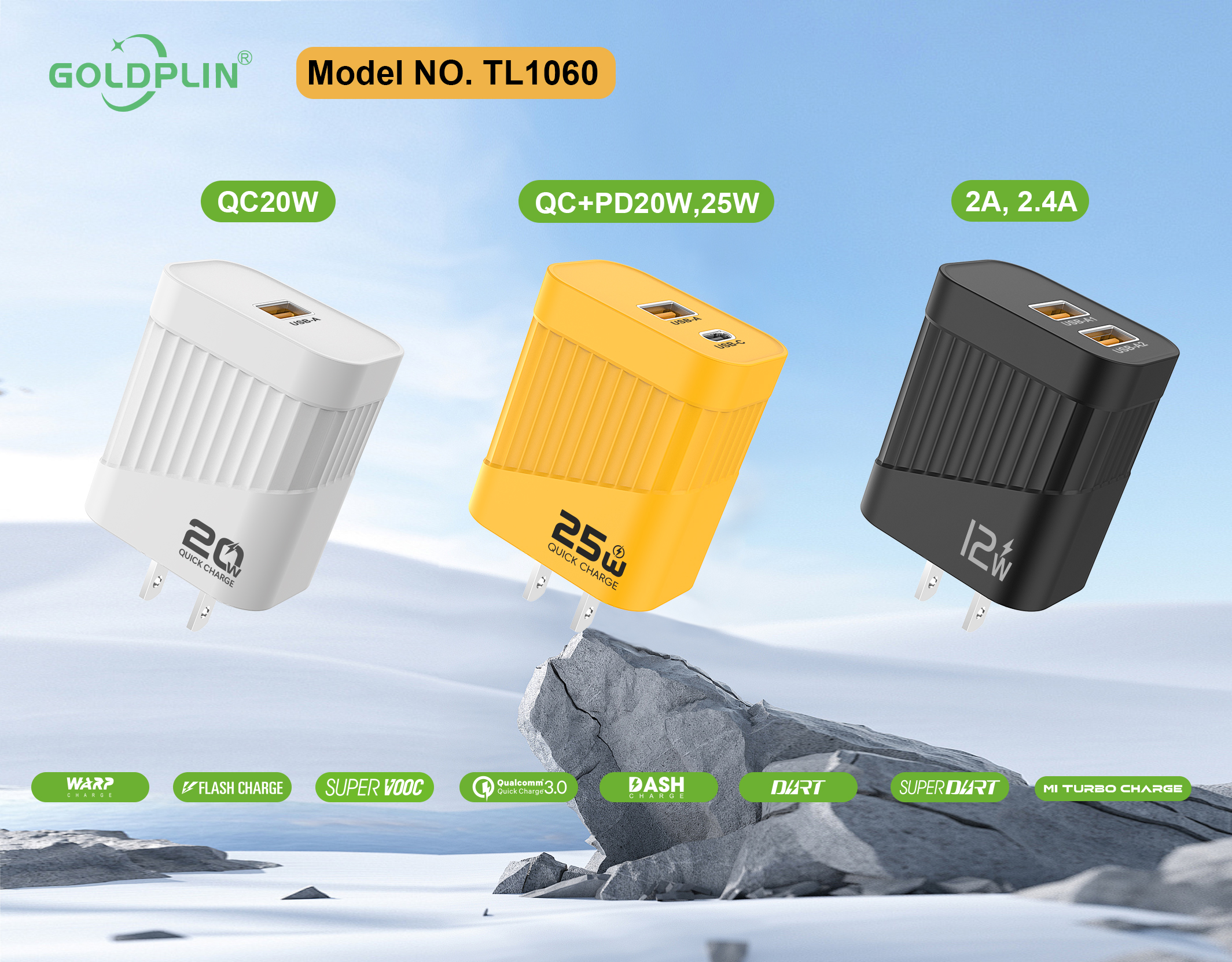 TL1060 US PIN Super Fast Phone Charger Full protocol 2A.2.4A/QC+PD/QC 12W/20W/25W/30W, Custom phone chargers factory