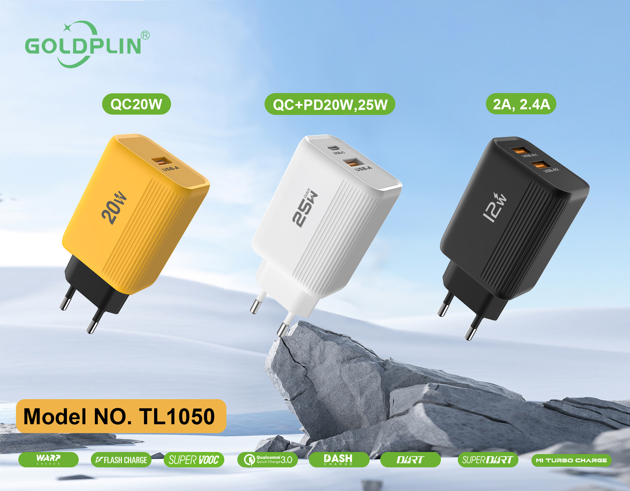 Fast Phone Charger TL1050 EU PIN Full protocol 2.0A,2.4A,QC20W/30W,A+C20W/25W