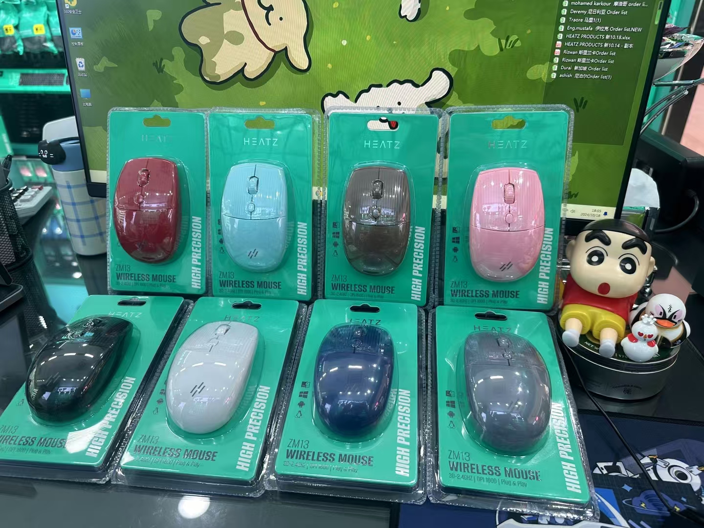 HEATZ ZM13 2.4GHz Optical Mini USB Receiver Wireless BT Gaming Mouse Right Hand Orientation LED Backlit in Stock