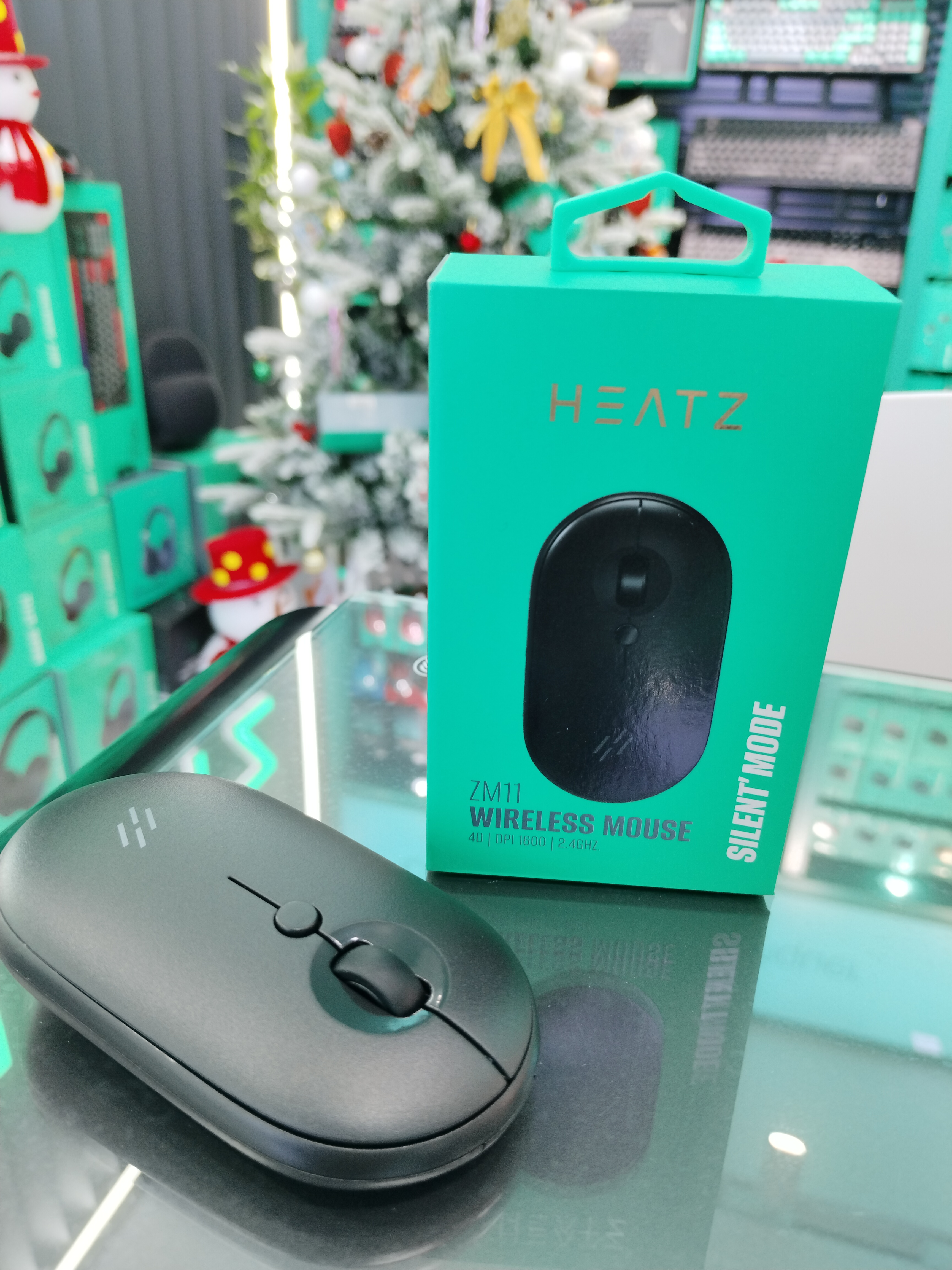 HEATZ ZM11 2.4G Wireless Optical Mini Mouse 3-Button RGB LED Backlight Battery Powered for Desktops Laptops & Office Use