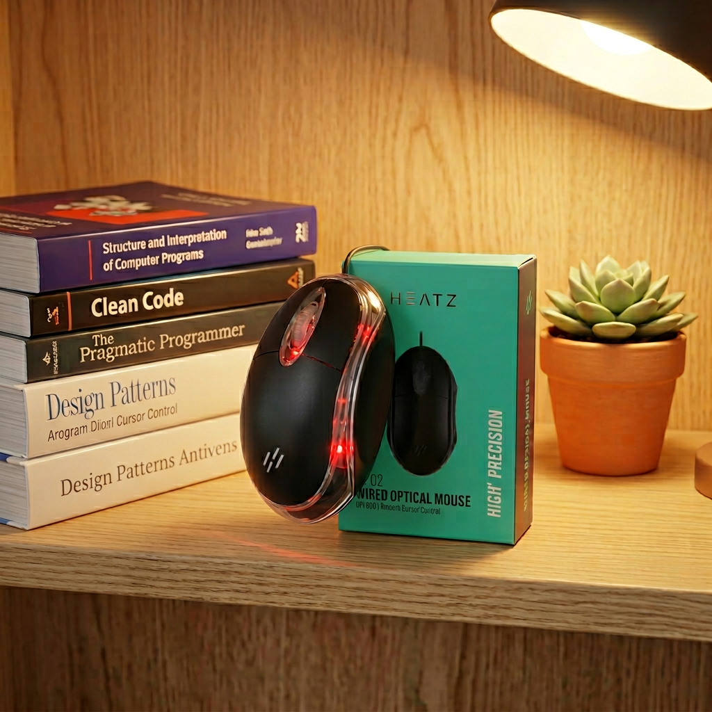 HEATZ ZM52 Mini Backlit USB Wired Mouse for Desktop/Laptop 3-Button LED Illumination