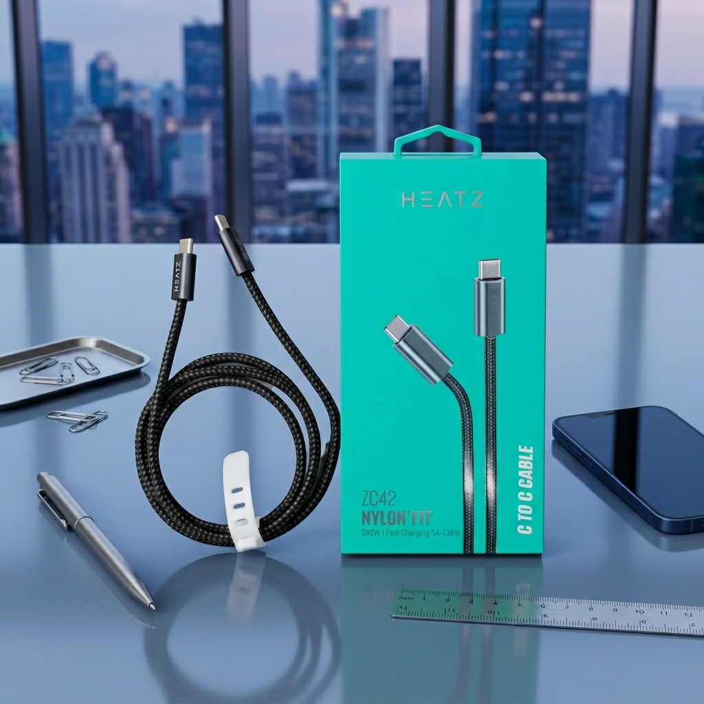 HEATZ ZC42 Factory Wholesale 240W USB 3.1 Type-C Charger Fast Charging 5A 10Gbps Nylon Jacket Data Cable
