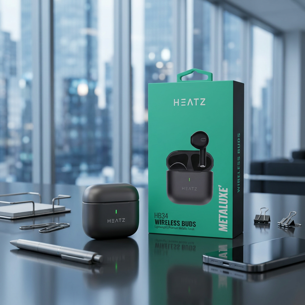 HEATZ HB34 Waterproof Digital Battery Wireless Earphones with Noise Cancelling