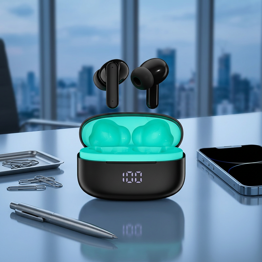 HEATZ HB6 V5.3 TWS Earphones & Headphones Wireless Noise Cancelling with ENC & 400mAH Battery