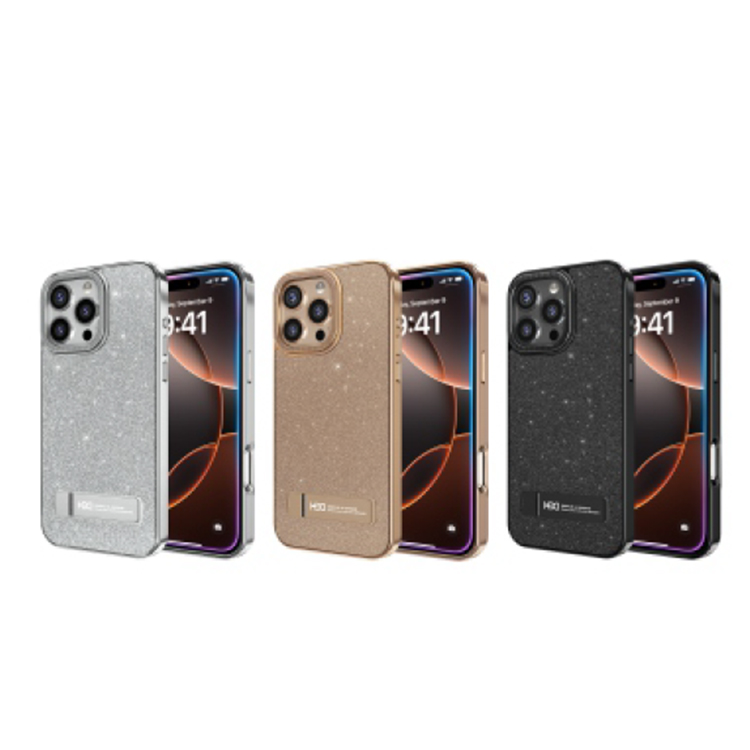 HDD--Phone Case--HBC-346 iPhone 16 Pro MaxSparkling surface Metal bracket