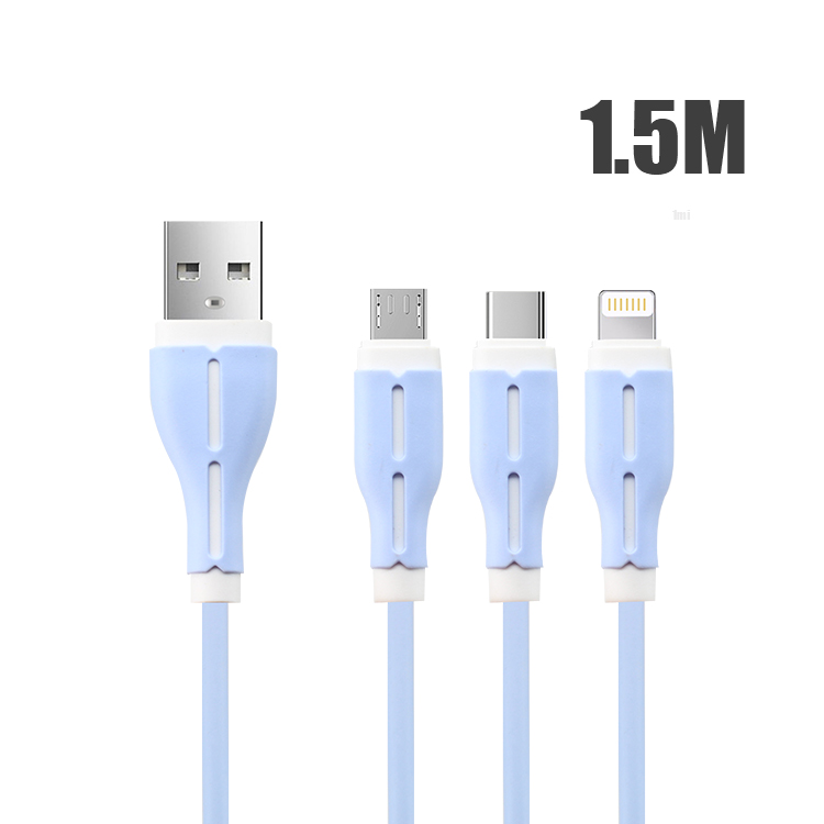 One-for-three universal charging cable length: 1.5m.