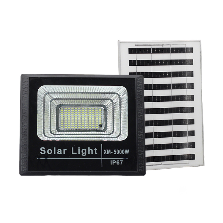 The nominal power of solar LED floodlight (outdoor waterproof model) is 5000W (virtual standard, the actual power is usually 30-