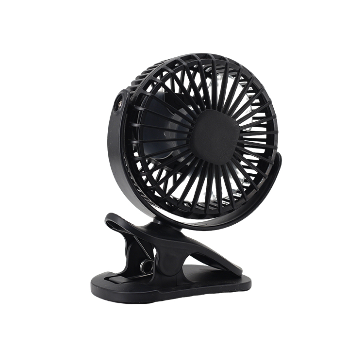 USB rechargeable clip-on fan (model KK-19) Motor: DC brushless motor, three-speed adjustable battery: built-in 18650 lithium bat