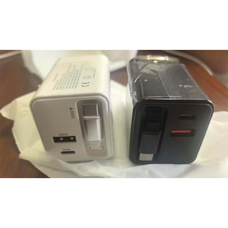 Model ZCD-018-ACC 65W retractable-line gallium nitride charger, with 2C1A interface, self-contained retractable Type-C line, sin