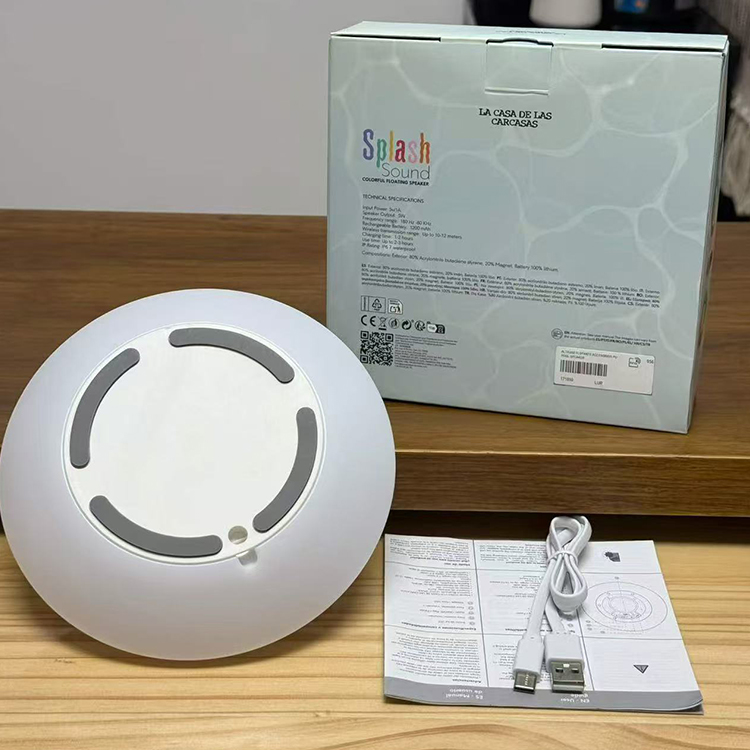 Splash Sound floating Bluetooth speaker, with IPX7 waterproof, RGB bright lights and Bluetooth connection functions, can float o