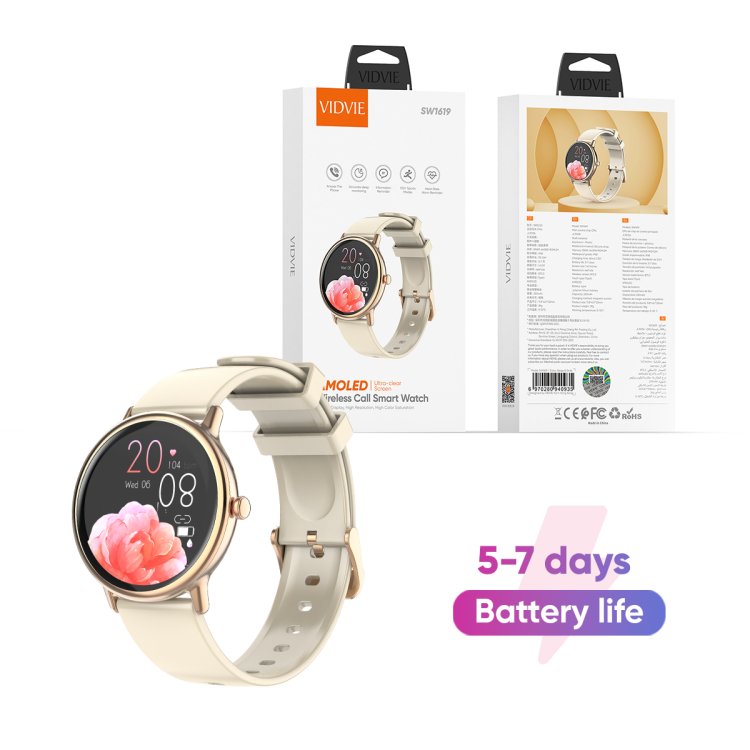 VIDVIE SW1619 AMOLED Ultra-clear Screen Wireless Call Smart Watch