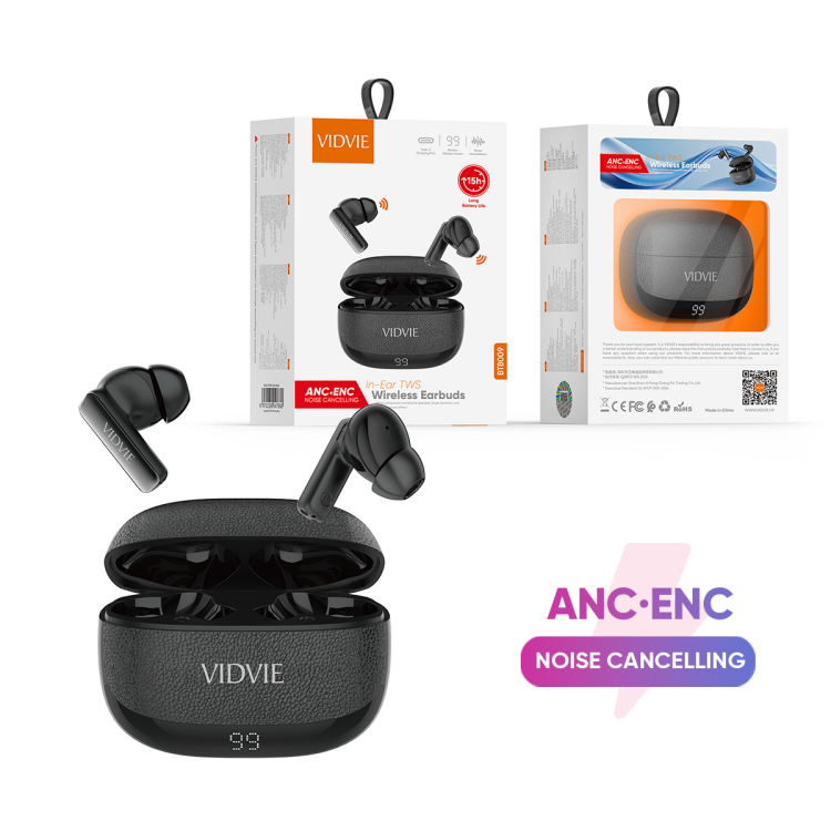 VIDVIE BT8009 ANC+ENC 4-Mic Noise Canceling In-Ear TWS Earbuds