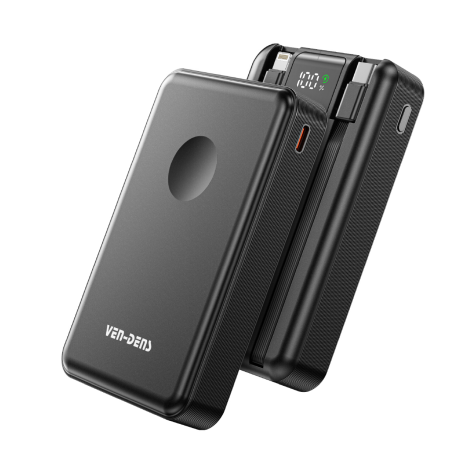 10000mAh High Capacity 15W Wireless Fast Charging Power Bank, 25W Lightweight Portable Design--VD-PB074