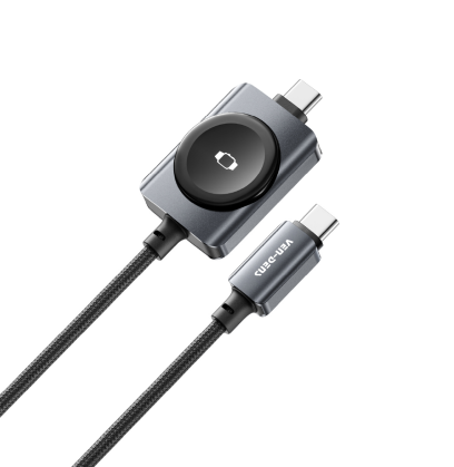 Wholesale price, universal premium 1.2M, 2 in 1 Type-C to Type-C+iWatch Data Cable--VD-DC25CC
