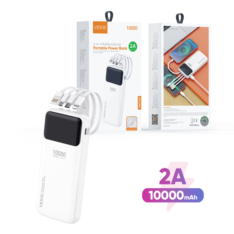 VIDVIE PB7039 4-in-1 Multifunctional Portable 10000mAh Power Bank